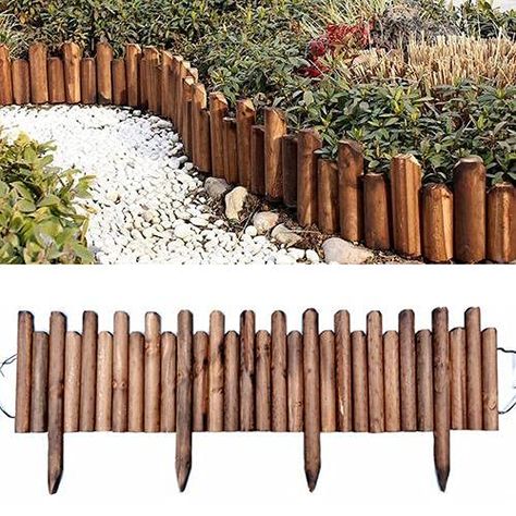 PRICES MAY VARY. 💖Wide Applications: The flexible border edging wood is connected by metal wires, which can be bent, assembled and disassembled at will to form a variety of shapes such as round and square. Mainly suitable for lawns, gardens, yards and other places, it can also be used as exquisite gifts for gardening lovers. 💖Easy to Install: The bottom of our garden fence comes with 4 tip, you only need to use it to surround your garden or beloved tree, and then insert it in the right place t Wood Garden Edging, Fence Border, Landscape Borders, Wooded Landscaping, Lawn Edging, Fence Landscaping, Garden Edging, Backyard Fences, Garden In The Woods