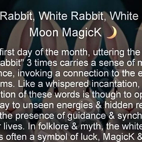 Ivalaine on Instagram: "First of the month! #rabbit #abundance #mystical #incantation #abundance #spells #june #first" Spells For The First Of The Month, Rabbit Rabbit First Of The Month, Abundance Spells, First Of The Month, June 1, One Month, Ritual, Witch, The Originals