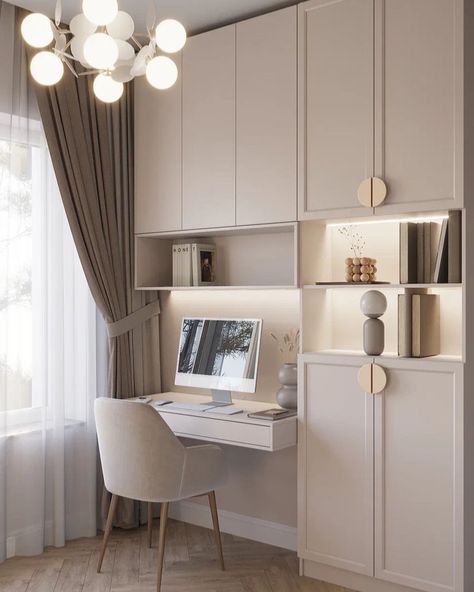 Study Room In Bedroom, Study Area Ideas Bedroom, White Study Room, Small Study Table, Bedroom For Girls Kids, Teenage Girl Room, Study Table Designs, Study Room Design, Small Home Offices