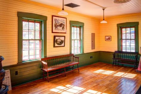 Train Depot Decor, Railroad Decor, Train Bedroom, Barn Office, Briar Patch, Old West Photos, Train Museum, Office Waiting Rooms, Train Decor