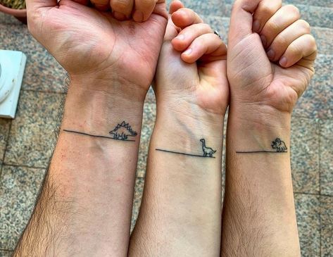 Tattoo For Siblings, Sibling Tattoo Ideas, Siblings Tattoo For 3, Bro Tattoos, Matching Tattoos For Siblings, Group Tattoos, Cousin Tattoos, Maching Tattoos, Brother Sister Tattoo