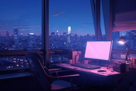 Cute Aesthetic Backgrounds For Laptop, Dark Purple Aesthetic Wallpaper Desktop, Lofi Wallpapers Desktop, 1200x480 Banner, Anime Room Background, Desk Japanese, Notion Organization, Notion Inspiration, Aesthetic Scenes