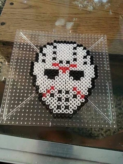 Jason Voorhees Perler Beads Jason Voorhees Perler Beads, Jason Perler Beads, Chucky Perler Bead Patterns, Perler Beads Horror, Scream Perler Beads, Perler Beads Halloween, Horror Perler Beads, Horror Perler, Halloween Perler Bead Patterns