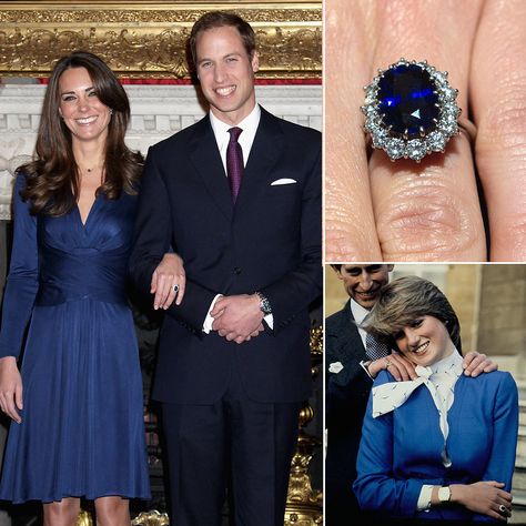 One of Kate's most used pieces of jewelry is also one that didn't cost her, or Prince William, a penny. Kate's engagement ring famously belonged to Princess Diana before William used it to propose to his longtime love. After they got privately engaged, Diana and Prince Charles selected the engagement ring from the official royal jeweler, Garrard, in February 1981. It consists of 14 solitaire diamonds and a 12-carat oval blue Ceylon sapphire set in 18-karat gold. It was notable at the time ... Kate Engagement Ring, Kate Middleton Engagement Ring, Sentimental Meaning, Princess Diana Engagement Ring, Kate Middleton Jewelry, Diana Engagement Ring, Princesa Margaret, Royal Engagement Rings, Herzogin Von Cambridge