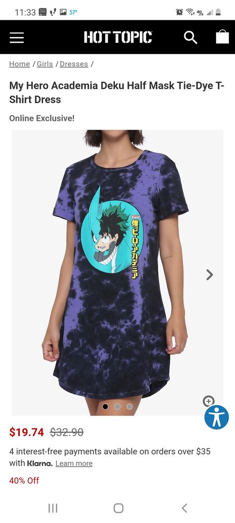 Academia Dress, My Hero Academia Deku, Tie Dye Tshirt, Half Mask, Tie Dye T Shirts, My Hero, Dye T Shirt, Hot Topic, Hero Academia