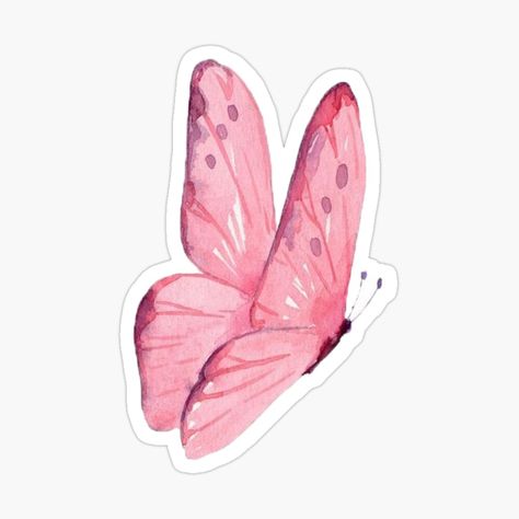 Compra mis diseños en productos de calidad. Apóyame en Redbubble #RBandME: https://www.redbubble.com/es/i/pegatina/Pink-watercolor-butterfly-de-nataliabrito/156734559.JCQM3?asc=u Cute Stickers School, Colorful Stickers Aesthetic, Stickers Aesthetic Butterfly, Sticker Collection Aesthetic, Pink Stickers Png, Cute Aesthetic Widgets, Pink Stickers Aesthetic Printable, Pastel Pink Stickers, Butterfly Stickers Printable