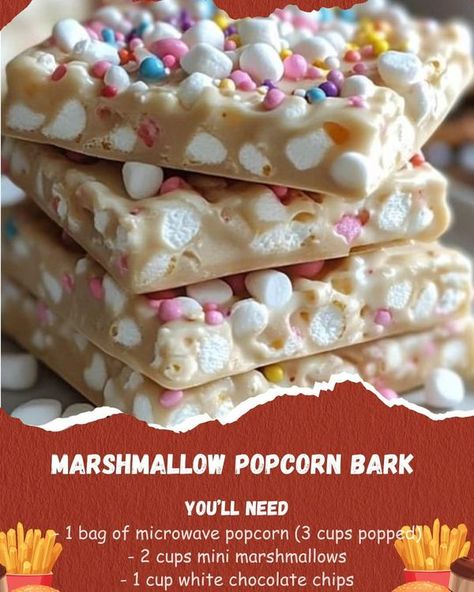 Marshmallow Popcorn Bark, Cinnamon Swirl Cheesecake, Popcorn Bark, Peppermint Cheesecake Bars, Easy Party Treats, Marshmallow Popcorn, Christmas Popcorn, Sweet Easy, Salty Treats