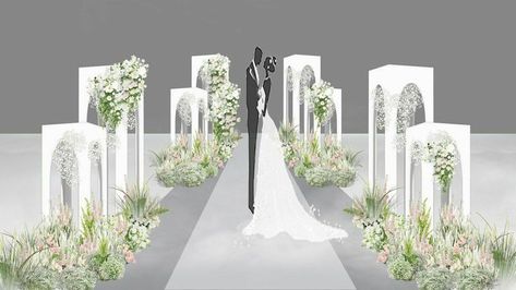 Find your dream wedding decorations for your special day only in this post. Please, Click on follow to more ideas Walkway Wedding, Wedding Walkway, Wedding Walk, Wedding Stage Design, Dream Wedding Decorations, Wedding Backdrop Design, Wedding Hall, Diy Backdrop, Flower Centerpieces Wedding