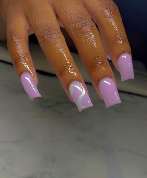 Nails Coffin Short, Short Coffin Nails Designs, Acrylic Toe Nails, Colored Acrylic Nails, French Tip Acrylic Nails, Cute Acrylic Nail Designs, Dope Nail Designs, Short Square Acrylic Nails, Long Acrylic Nails Coffin