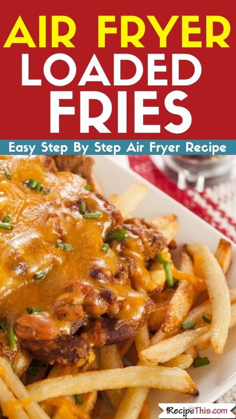 Cheesy Fries Recipe, Air Fryer Chili, Taco Fries, Loaded Fries Recipe, Fries Air Fryer, Chili Fries, Cheesy Fries, Chili Cheese Fries, Healthy Ground Beef