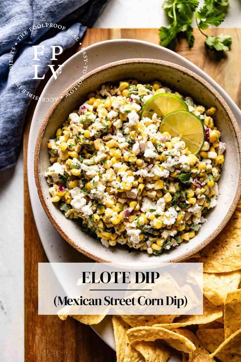 Elote corn dip packs all the creamy, zesty, and spicy flavors of Mexican Street Corn. It’s a quick & easy appetizer perfect for serving a crowd. Vegan Mexican Street Corn Dip, Easy Elote Dip, Elote Recipe Dip, Elote Appetizer, Elote Corn Dip, Corn Appetizer, Elote Dip Recipe, Elote Dip, Mexican Dip Recipes