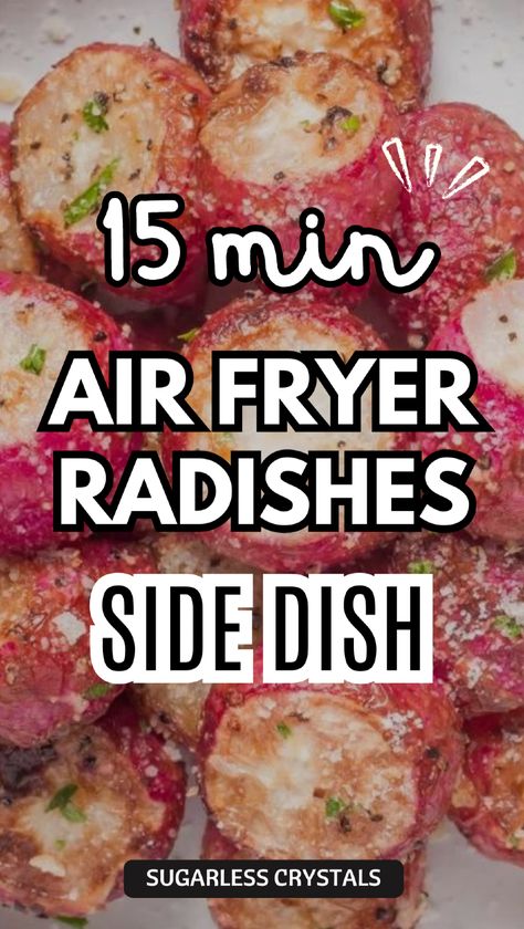 Upgrade your veggie game with these easy garlic parmesan air fryer roasted radishes! Perfectly tender and bursting with flavor, this air fryer radishes recipe makes a delightful addition to any meal. With minimal prep and just a few ingredients, you’ll have a tasty side dish that complements any dinner. Enjoy the unique taste of air fryer radishes and impress your family with this quick recipe! Air Fryer Radishes, Vegetarian Snacks Easy, Radishes Recipe, Radish Recipes, Roasted Radishes, Football Party Food, Tailgating Recipes, Superbowl Party Food, Air Fryer Dinner Recipes