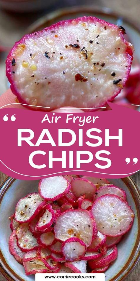 Low Cholesterol Snacks, Chips Air Fryer, Dried Watermelon, Radish Chips, Super Healthy Snacks, Pot Recipes Healthy, Radish Recipes, Roasted Radishes, Vegan Snack