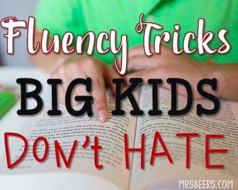 Fluency Tricks for BIG KIDS Text Structures, Response To Intervention, Fluency Activities, Reading Aloud, Sped Classroom, 6th Grade Reading, Elementary Teaching, Reading Help, Reading Specialist