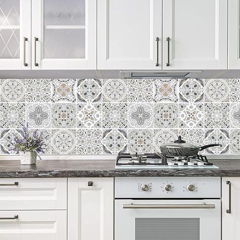 Amazon.com: Mandala Style 16Pcs (6x6 inch) Tile Stickers, Peel and Stick Vinyl Self Adhesive Wall Stickers for Kitchen Backsplash,Staircase,Stick on Tile. : Tools & Home Improvement Bohemian Loft, Textured Peel And Stick Wallpaper, Talavera Backsplash, Instant Recipe, Wallpaper Panel, Vinyl Floor Tiles, Kitchen Wall Stickers, Moroccan Tiles, Grey Tiles