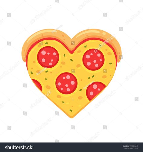 Heart shaped pepperoni pizza slice, cute cartoon drawing. Funny pizza lovers vector illustration. #Ad , #ad, #pizza#slice#cute#Heart Pizza Infographic, Drawing Funny, Funny Pizza, Pizza Art, Inspirational Wall Decor, Lunch Room, Pizza Lovers, Pizza Slice, Cartoon Drawing