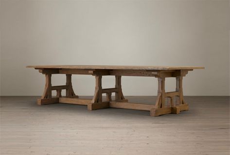 Restoration Hardware Circa 1900 Craftsman Rectangular Dining Table Restoration Hardware Table Dining, Long Narrow Table, Restoration Hardware Table, Woodwork Ideas, Narrow Table, Refectory Table, Trestle Table, Cafe Tables, Oak Dining Table