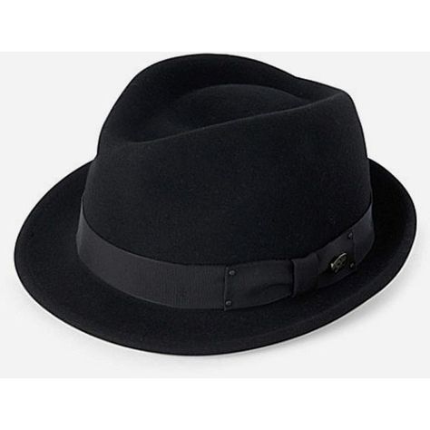 Bailey Hats Bailey Wynn Felt Crushable Trilby Hat - Black ($68) ❤ liked on Polyvore Bailey Hats, Trilby Fedora, Mens Fedora, Fedora Hat Men, Trilby Hat, Fedora Hats, Wide Brim Fedora, Hats Accessories, Men's Hats