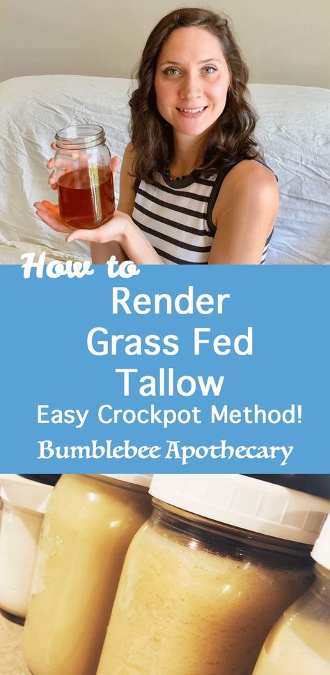 How to render grass fed beef tallow with the easy crock pot method. #bumblebeeapothecary #howtorendertallow #grassfedtallow #grassfedbeef Render Tallow, Tallow Recipe, Skincare Recipes, How To Render, Nourishing Traditions, Beef Tallow, Diy Skin Care Recipes, Diy Body Care, Nutrient Dense Food