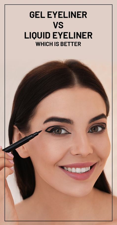 When it comes to gel vs. liquid eyeliner, we believe it’s a personal preference. What you like more and in which type your hands are adjusted make all the difference. Create winged eyes and make them more gorgeous than ever. Winged Eye, Gel Eyeliner, Liquid Eyeliner, Eyeliner, Beauty Hacks, Things To Come, Good Things, Makeup, Beauty