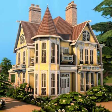 1800s House, Sims 4 Loft, French Colonial Style, Big Cottages, Cottage Core House, The Sims 4 Lots, Swedish Cottage, Sims 4 Family, Big Farm