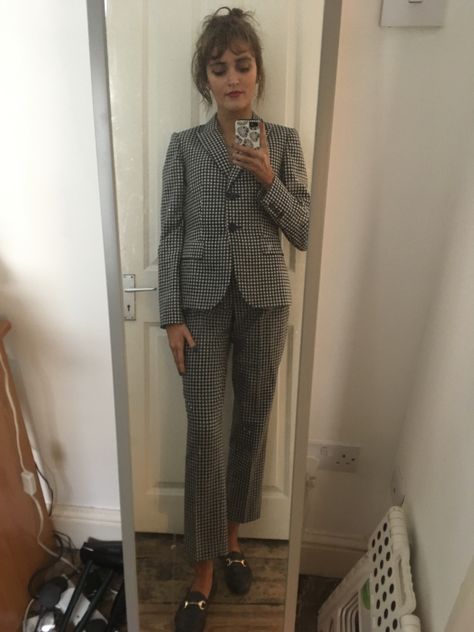 gingham suit @whatjosiedidnext Gingham Suit, Gingham Trousers, Check Suit, Birthday Suit, Human Being, Gingham Check, Trouser Suits, Massimo Dutti, My Birthday