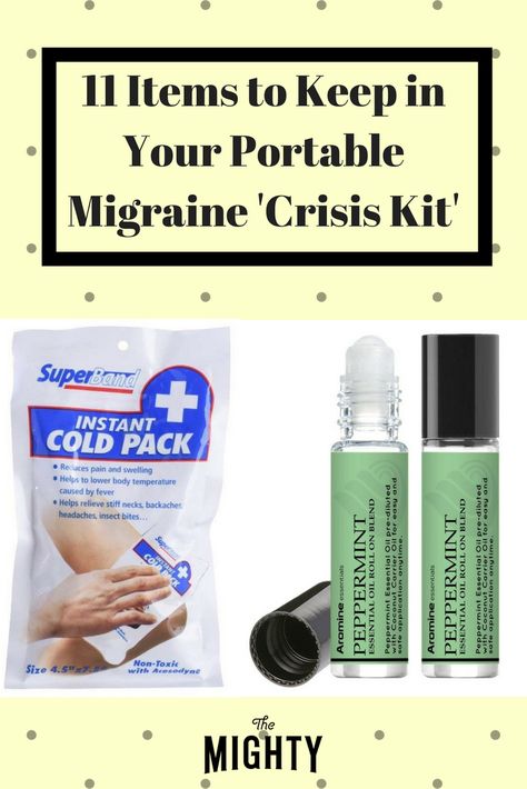 11 Items to Keep in Your Portable Migraine ‘Crisis Kit’ | The Mighty Migraine Help, Selfcare Tips, Headache Prevention, Chronic Migraines, Migraine Relief, Tension Headache, Headache Relief, Migraine Headaches, Invisible Illness