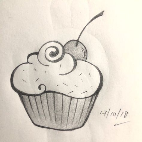 I start with a cloud ☁️ but it end up a cup cake 🍰 #sketching #clouds #cupcakes Cupcake Sketch, Simple Sketches, What To Draw, Sketches Easy, Cupcake, Sketch, Cake, Drawings, Art