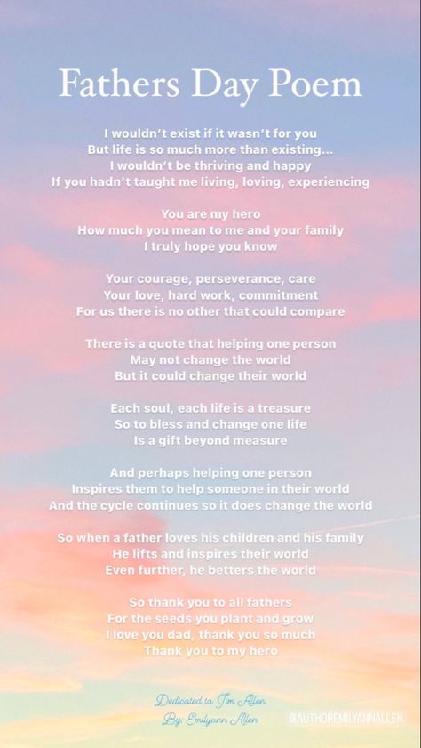 This is a Father’s Day poem on a sky background - copyright Author Emilyann Allen Father Day Poems, Fantasy Books Art, Happy Fathers Day Poems, Fathers Day Poems, Epic Fantasy Books, You Are My Hero, Fantasy Authors, Ya Fantasy, The Labyrinth