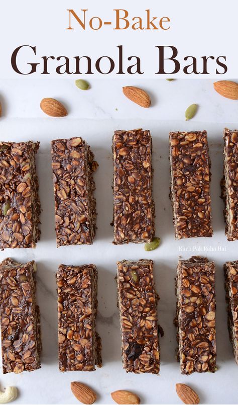 Diy Granola Bars, Baked Oatmeal Recipes Healthy, Bake Granola Bars, Diy Granola, Homemade Granola Bar Recipe, No Bake Granola, Homemade Granola Bars Healthy, Gingerbread Granola, Granola Bar Recipe