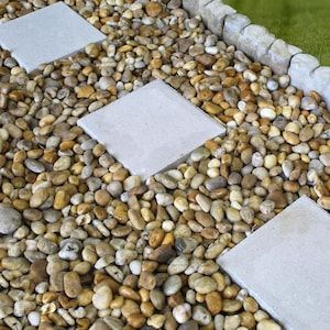 Magnet Pebble Path, Top Cast Release Finish Color With Seeded Aggregate Pebble, French Drain Dry Creek Bed, Fake River Bed Dry Creek, Exterior Planter, Creative Landscaping, Landscaping Rock, River Rock Garden, Garden Pathways