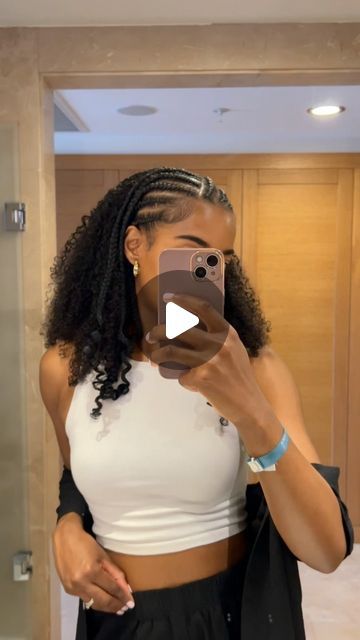 DSYB Hair✨ on Instagram: "Holiday Hairstyle | Quick & Easy 🌞✨😎

 #holidayhair #braids #hairideas #braids #cornrows #braidhairstyles #stitchbraids #halfwig #halfwigs #summerlook #fyp #viral" Hair Braids For Short Hair Easy, Easy Braids For Beginners Black, Half Up Half Down Braid Out Natural Hair, Quick Easy Braids For Short Hair, Cornrows Braids On Natural Hair, Braids On Round Face, Half Cornrows Half Curly Weave Short, Cute Cornrows Hairstyles, Thick Braids Hairstyles