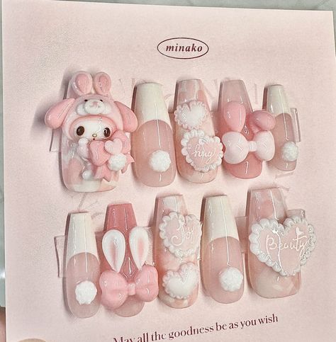 Kawaii Pink Nails, Nail Kawaii, Anime Nail Art, Anime Nail, Kawaii Nail Art, Cute Pink Nails, Cute Simple Nails, Anime Nails, Pink Nail Art