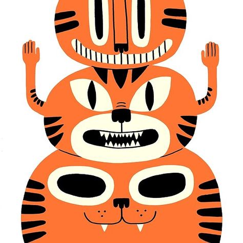 Totem Katze Jack Teagle, Cat Totem, Illustration Techniques, Cat Art Print, Society6 Art, Sticker Shop, Cat Art, Artistic Designs, Printing Process