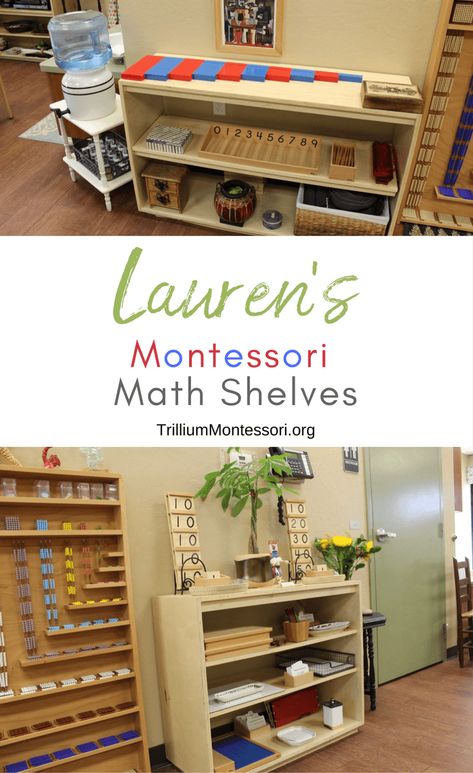 Montessori Math Shelf Shelves, September Montessori Shelves, Montessori Shelf Ideas, Montessori Classroom Layout, Area Math, Rocking Bed, Montessori Math Activities, Montessori Shelf, Wooden Rocking Chair