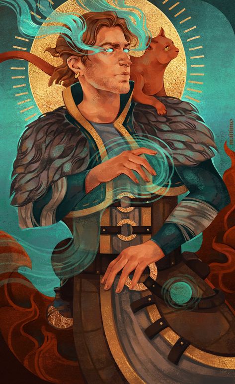 🌿.maitimo в X: «Anders tarot card 🔥 I wanted to portray him as a guiding light for the rebellious mages. The sun, which does not warm, but burns. Something like that. And his cat, of course, is also here 🐱 #Anders #DragonAge https://t.co/dh3IyILblo» / X Elf Dragon Age, Dragon Age Anders, Dragon Age Elf, Anders Dragon Age, Dragon Age Memes, Dragon Age Characters, Dragon Age 3, Dragon Age Games, Dragon Age Series