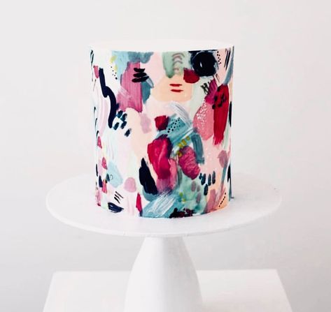 ♔♔♔ Hand Painted Cake, Colorful Wedding Cakes, Painted Cake, Mini Torte, Hand Painted Cakes, Watercolor Cake, Gateaux Cake, Cake Trends, Painted Cakes