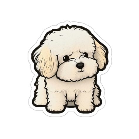 Add a touch of cuteness to your belongings with this delightful Cartoon Pekingese Poodle Sticker. The colorful and unique design is perfect for dog lovers and can be applied to any smooth surface. The sticker is made of high-quality vinyl, making it durable and long-lasting. Whether you're decorating your laptop, water bottle, or notebook, this sticker is sure to bring a smile to your face. Get yours today! .: Material: 100% vinyl with 3M glue .: Comes in 3 sizes .: White or transparent .: For indoor use (not waterproof) Puppy Line Art, Poodle Sticker, Cute Dog Stickers, Chibi Dog, Cavapoo Dogs, Chicago Bears Shirts, French Dogs, Stickers For Laptop, Cute Laptop Stickers