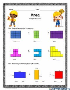 Preschool Fall Math, Fall Math Worksheets, Fall Activities For Preschool, Area And Perimeter Worksheets, Worksheets 3rd Grade, Finding Area, Area Worksheets, Perimeter Worksheets, Measurement Worksheets