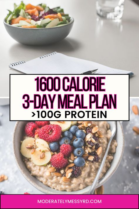 1600 calorie meal plans with 100+ grams of protein per day for weight management, plus tips to increase protein intake at meals. You might just find that following these meal principles will allow you to manage your weight without even having to think about it. High Protein Meal Plans, 1500 Calorie Diet Meal Plans, 100 Grams Of Protein, 1600 Calorie Diet, 1600 Calorie Meal Plan, 1800 Calorie Meal Plan, Salad Jars, 1500 Calorie Meal Plan, High Protein Meal Plan