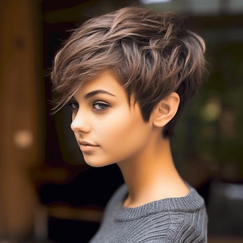 Feathered Pixie Cut Pixie Hairstyle Formal Event, Short Hair For Prom, Really Short Hairstyle Women, Hair For Prom, Feathered Pixie, Pixie Haircut Ideas, Wedge Haircut, Pixie Bob Hairstyles, Hair Volume Spray