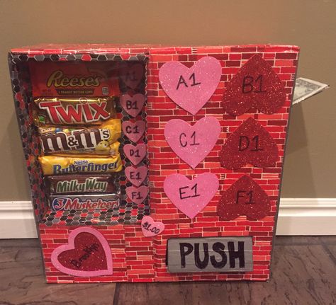 Valentine candy vending machine Valentine Candy, Vending Machine, Candy, Valentines, Book Cover, Art