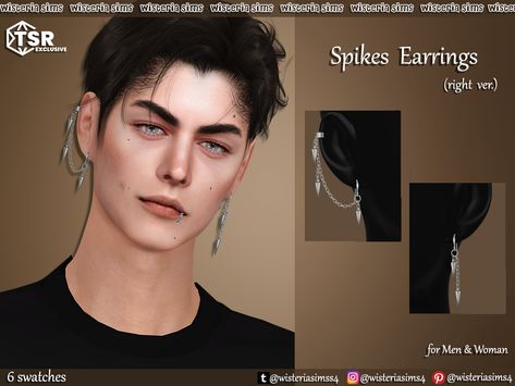 The Sims Resource - Sims 4 - Earrings - WisteriaSims - For Men & Woman - Spikes Earrings for men & woman Sims 4 Jewelry Cc Maxis Match Male, Sims 4 Male Piercings, Sims 4 Cc Maxis Match Accessories Male, Sims 4 Cc Earrings Male, Sims 4 Male Earrings Cc, Sims 4 Earrings Cc Male, Sims 4 Cc Male Piercings, Sims 4 Cc The Sims Resource Clothes Male, Guy Cc Sims 4