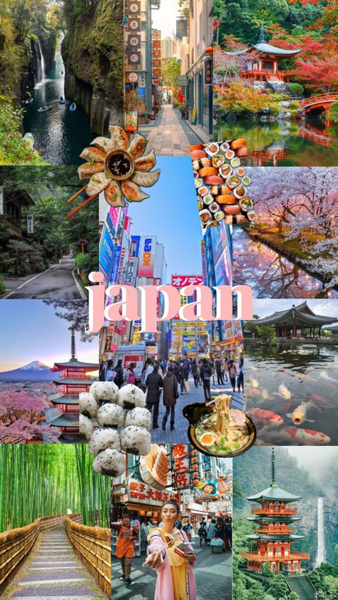 Summer Japan, Travel Collage, Traveling Teacher, Japan Itinerary, Holiday Travel Destinations, Japan Vacation, Travel Inspiration Destinations, Cute Flower Wallpapers, Japan Aesthetic