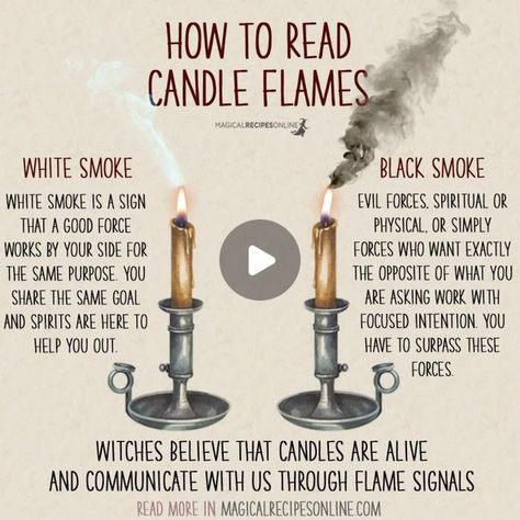 Magical Recipes Online on Instagram: "Candle Watching: What does it mean when my Candle does that? 👉 click link in bio ⭐️ https://www.magicalrecipesonline.com/2018/12/candle-watching-what-does-it-mean-when-my-candle-does-that.html" Candle Magik, Magical Recipes, Candle Meaning, Spell Books, Witchcraft Spell Books, White Candle, Spells Witchcraft, Candle Magic, White Candles