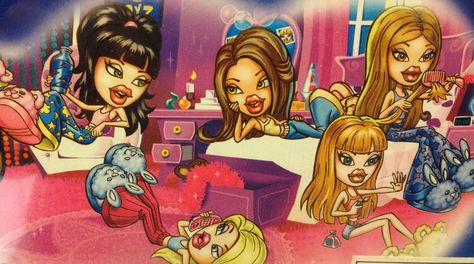 Bratz Slumber Party Bratz Girls, Sleep Over, Slumber Party, Bratz Doll, Monster High Dolls, Art Collage Wall, Cartoon Profile Pics, Barbie Movies, Slumber Parties