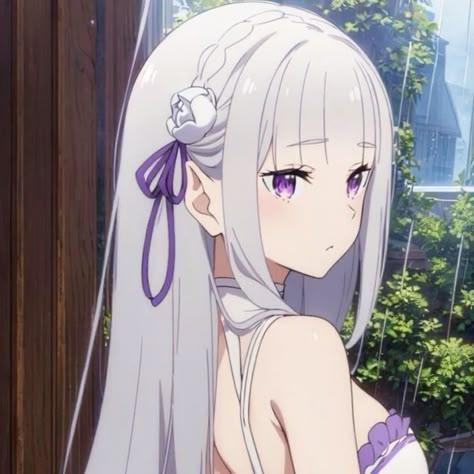 Re Zero Emilia Icon, Emilia Re Zero Icon, Emilia Rezero, Rezero Emilia, Emilia Re Zero, Re Zero Emilia, Solo Pfp, Half Elf, Discord Profile