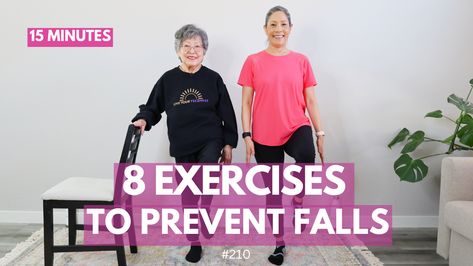 This 15 Minute Balance Workout features 8 exercises to help prevent falls. Improve Balance Exercises, Core Training Exercises, Senior Workout, 10 Week Workout, Walk Dance, Balance Workout, Senior Exercises, Workout Videos Free, Week Workout