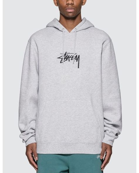 Stussy Gray Stock Logo Applique Hoodie for men Stussy Men, Applique Hoodie, Stussy Hoodie, Logo Pants, Hoodie For Men, Hoodie Men, Vintage Hoodies, Fleece Shorts, Hoodies For Men