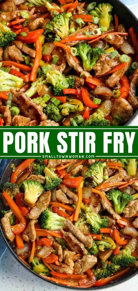 Pork Stir Fry Recipes, Pork Recipes For Dinner, Asian Pork, Pork Stir Fry, Pork Dinner, Easy Pork, Onion Recipes, Fried Pork, Stir Fry Recipes